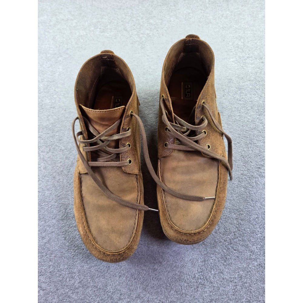Ariat Men's 10012842 Distressed Brown Leather Moc Toe Chukka Boat Shoes Size 12